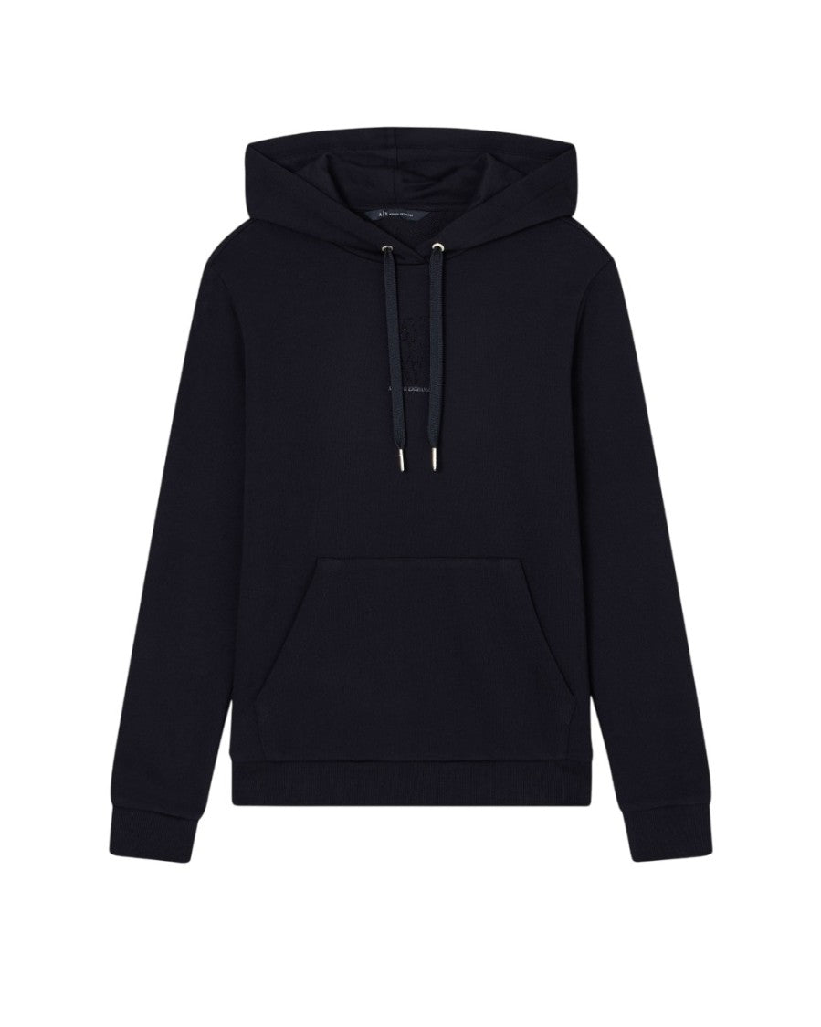 Armani Exchange Black Sweatshirt With Drawstring Hood