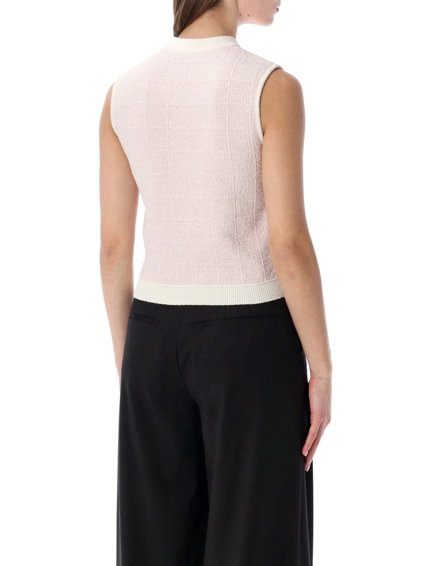 Balmain Tweed Crop Top With Buttons