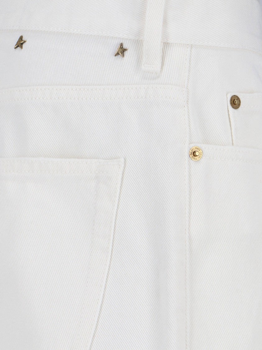 Golden Goose Straight-Leg White Jeans With Five-Pocket Design