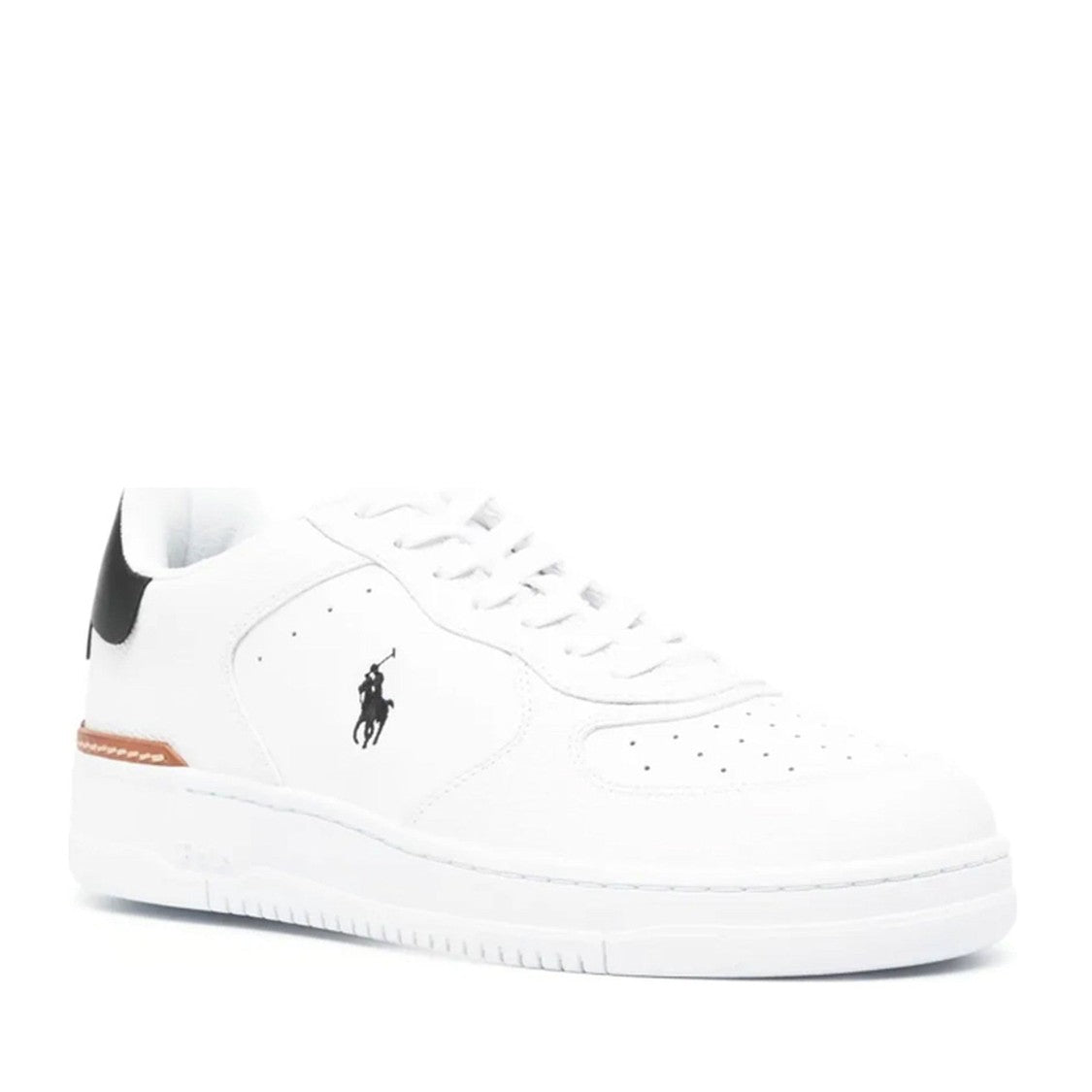 Polo Ralph Lauren Multicolor Masters Perforated Detail Textured Grip Leather Sneakers