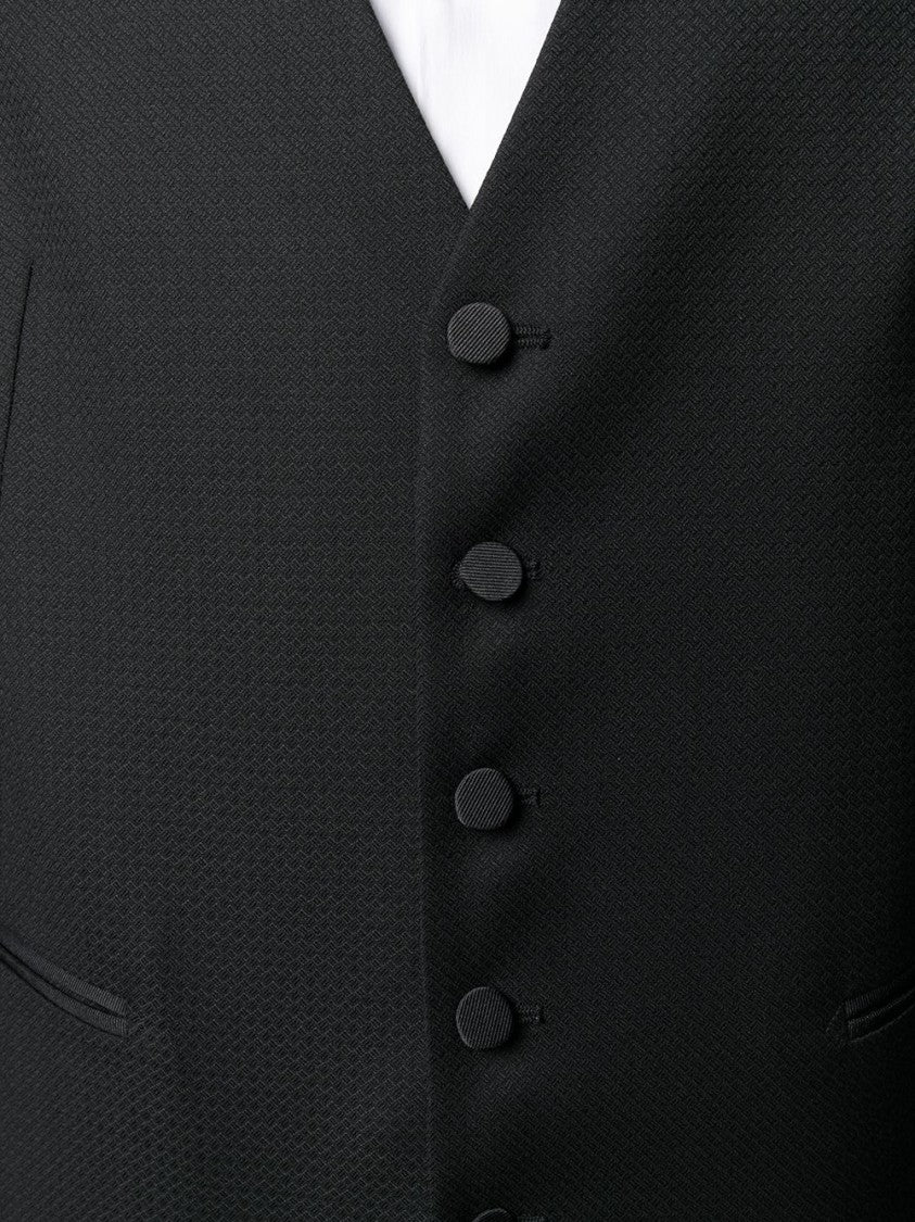 Tagliatore Classic Black Virgin Wool Three-Piece Suit