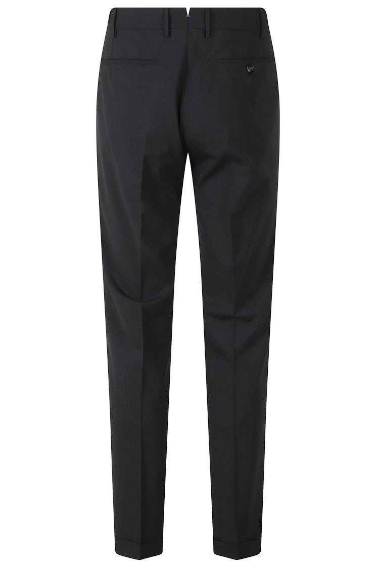 Berwich Retro-Inspired Wool Blend Pants With Pleated Front And Adjustable Waist Straps