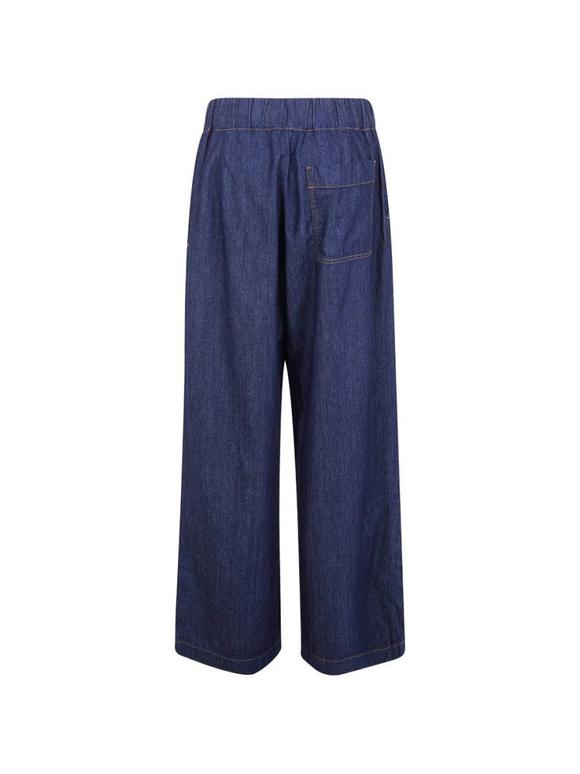 Dries Van Noten Cropped Wide-Leg Denim Trousers