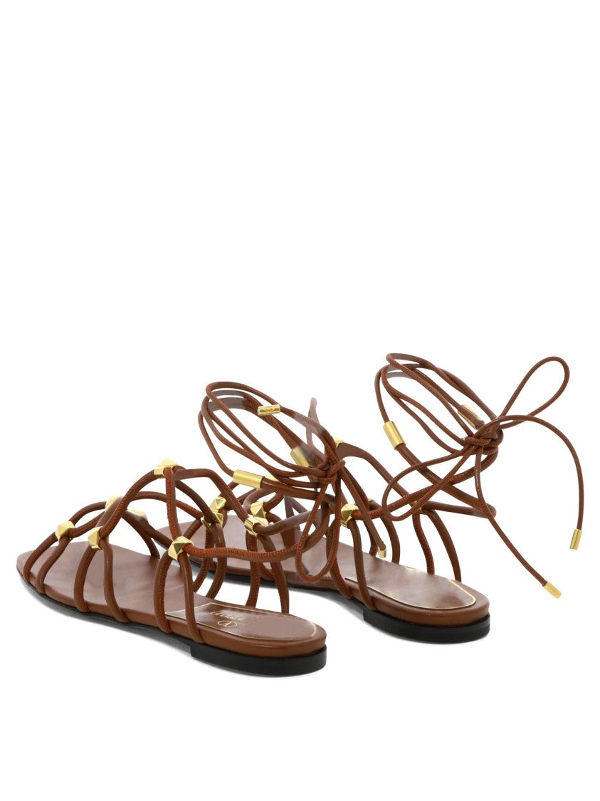 Valentino Garavani Leather Sandals With Knot Detailing
