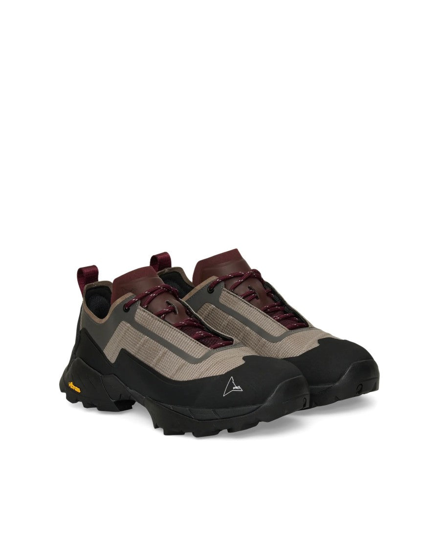 Roa Katharina Sneakers In Light Taupe And Burgundy