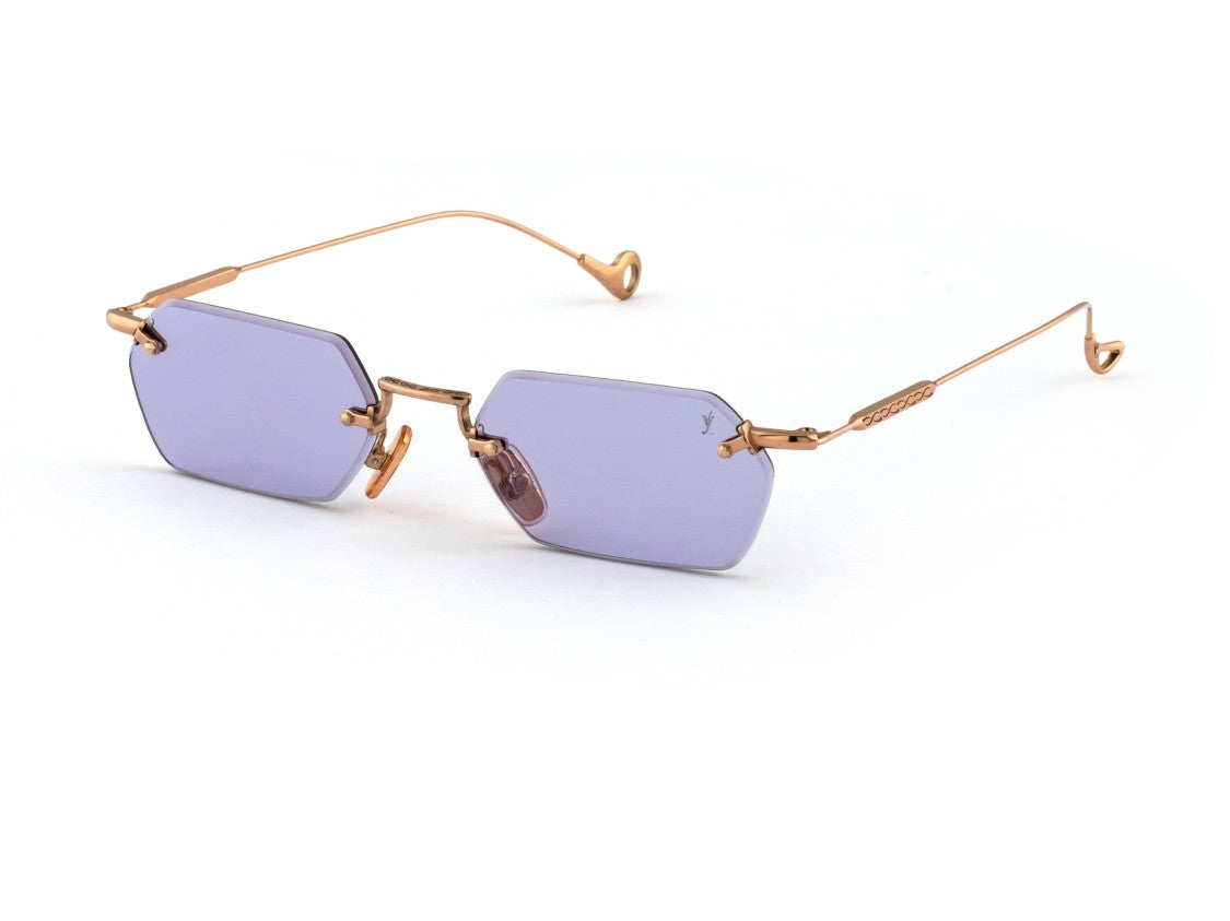 Eyepetizer Gold Tank Purple Hexagonal Sunglasses