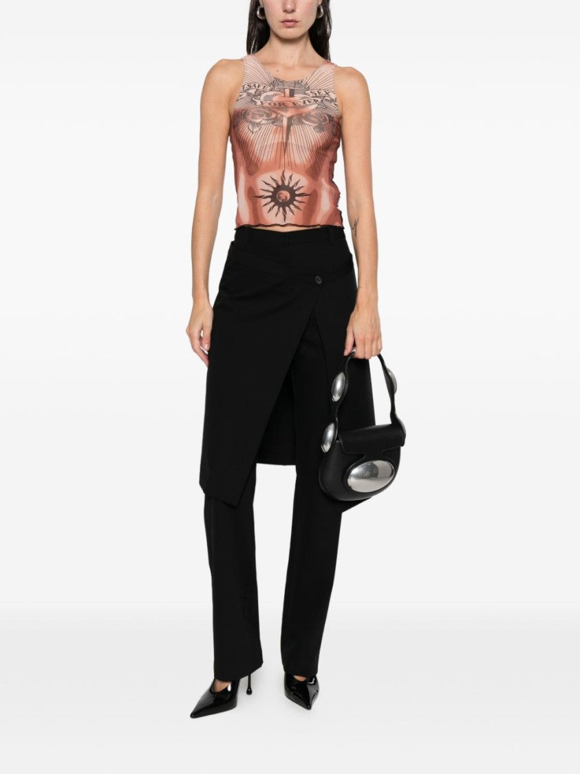 Jean Paul Gaultier Multicolour Silk And Nylon Mesh Top