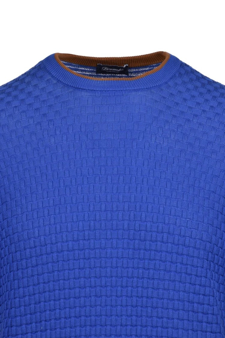 Drumohr Cotton Crewneck Sweater - Blue