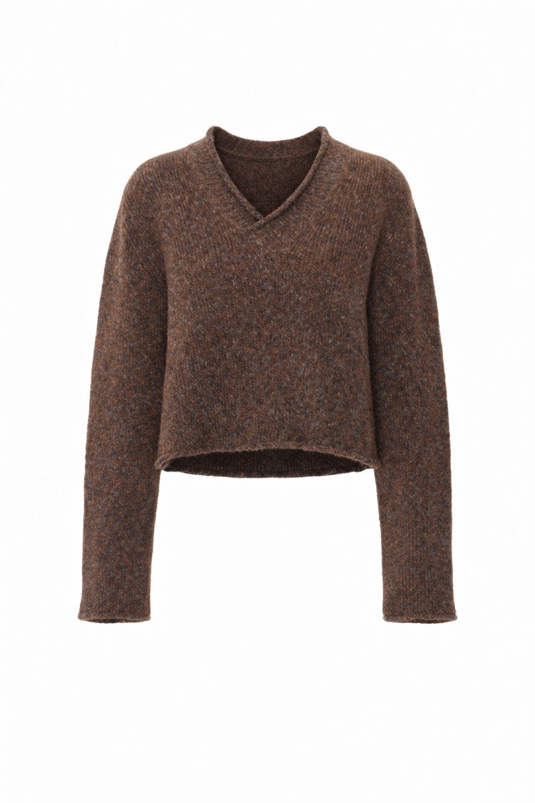 Fabrizio Del Carlo Boxy Alpaca-Blend Sweater With V-Neckline