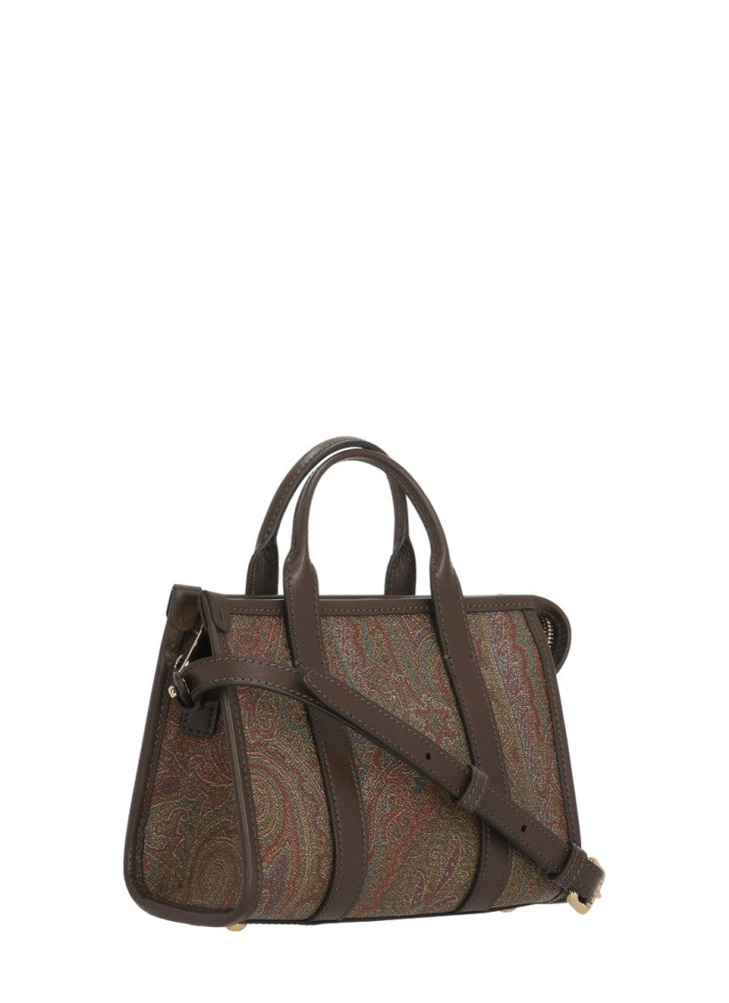 Etro Cotton Shoulder Bag With Contrasting Paisley Design