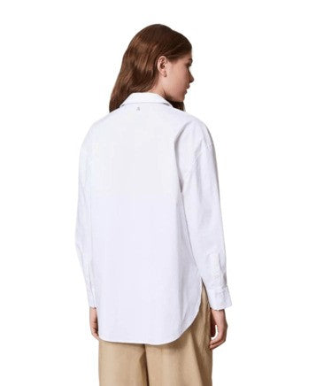 Twinset Actitude Pristine White Twinset Actitude Shirt With Embellishments