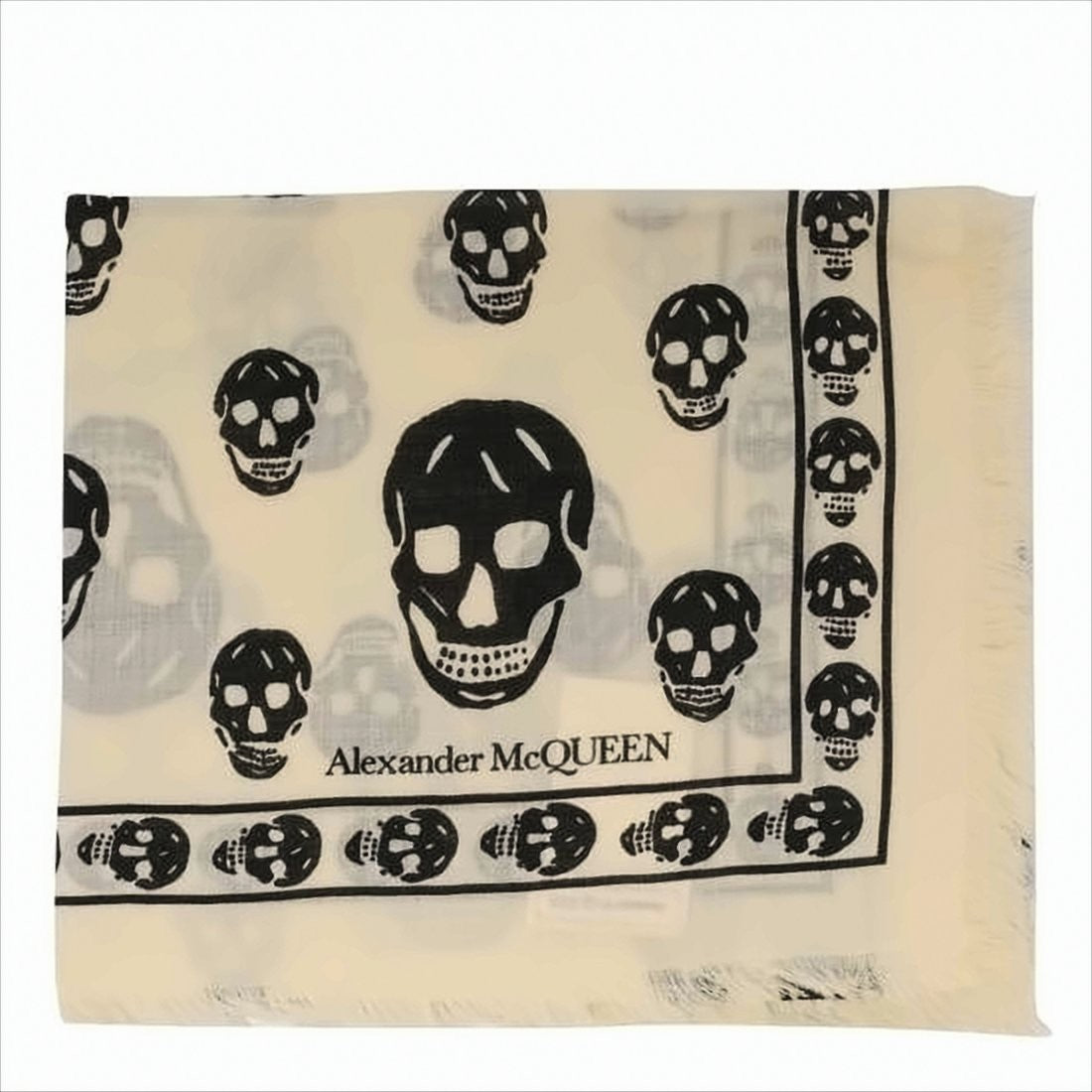 Alexander Mcqueen Wool Scarf With Iconic Skull Motif