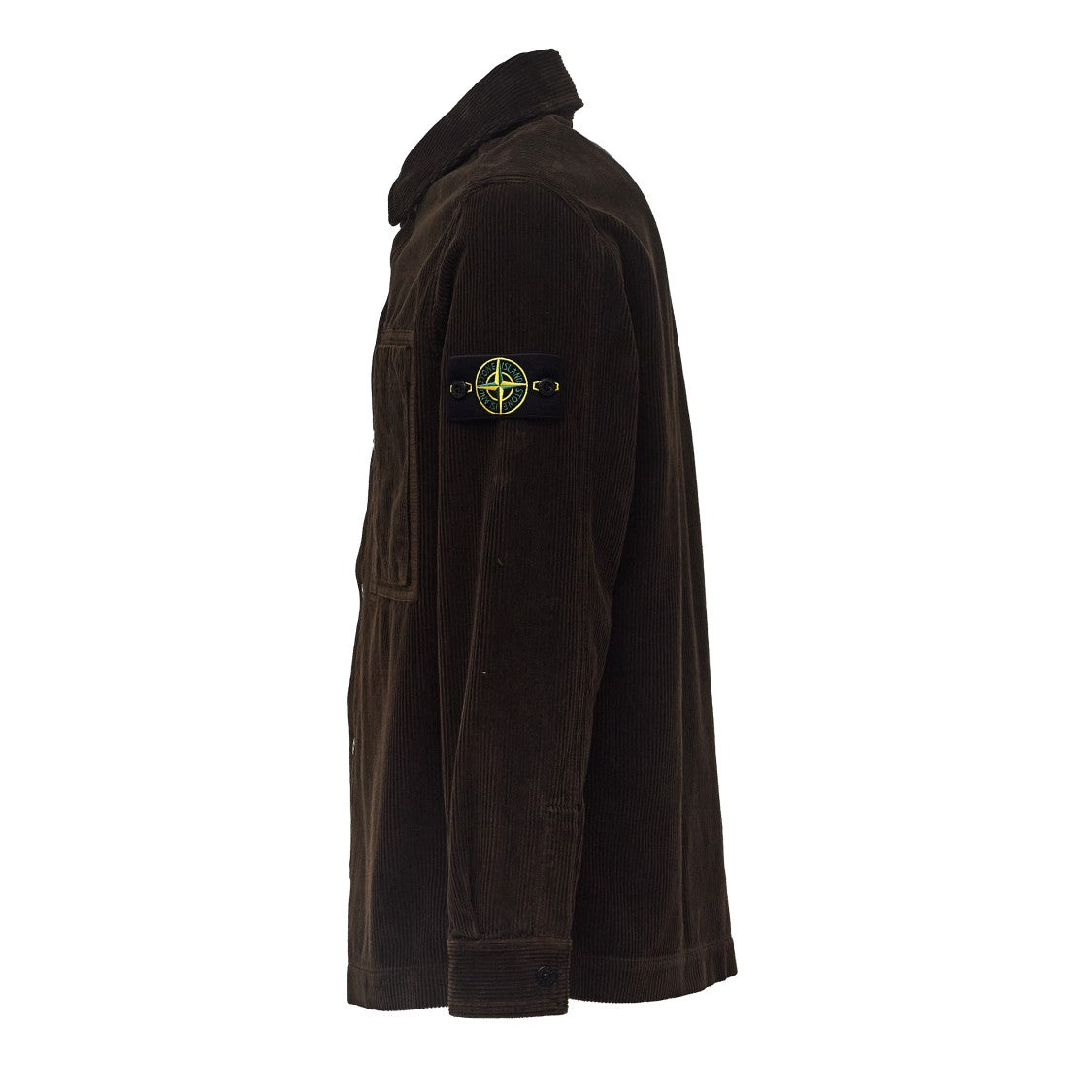 Stone Island Organic Cotton Corduroy Overshirt With Contrasting Pocket