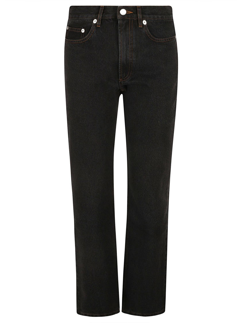 A.P.C. High-Waisted Straight-Leg Jeans With Contrasting Stitching