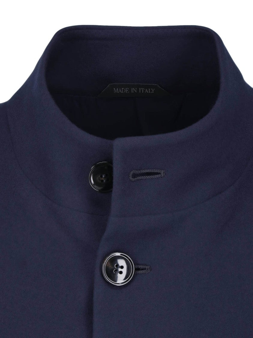 Giorgio Armani Blue Virgin Wool Single-Breasted Blazer