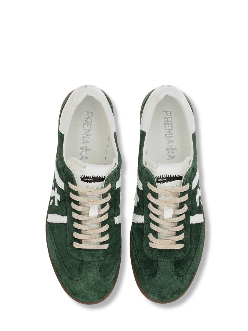 Premiata Deep Green Suede Sneakers