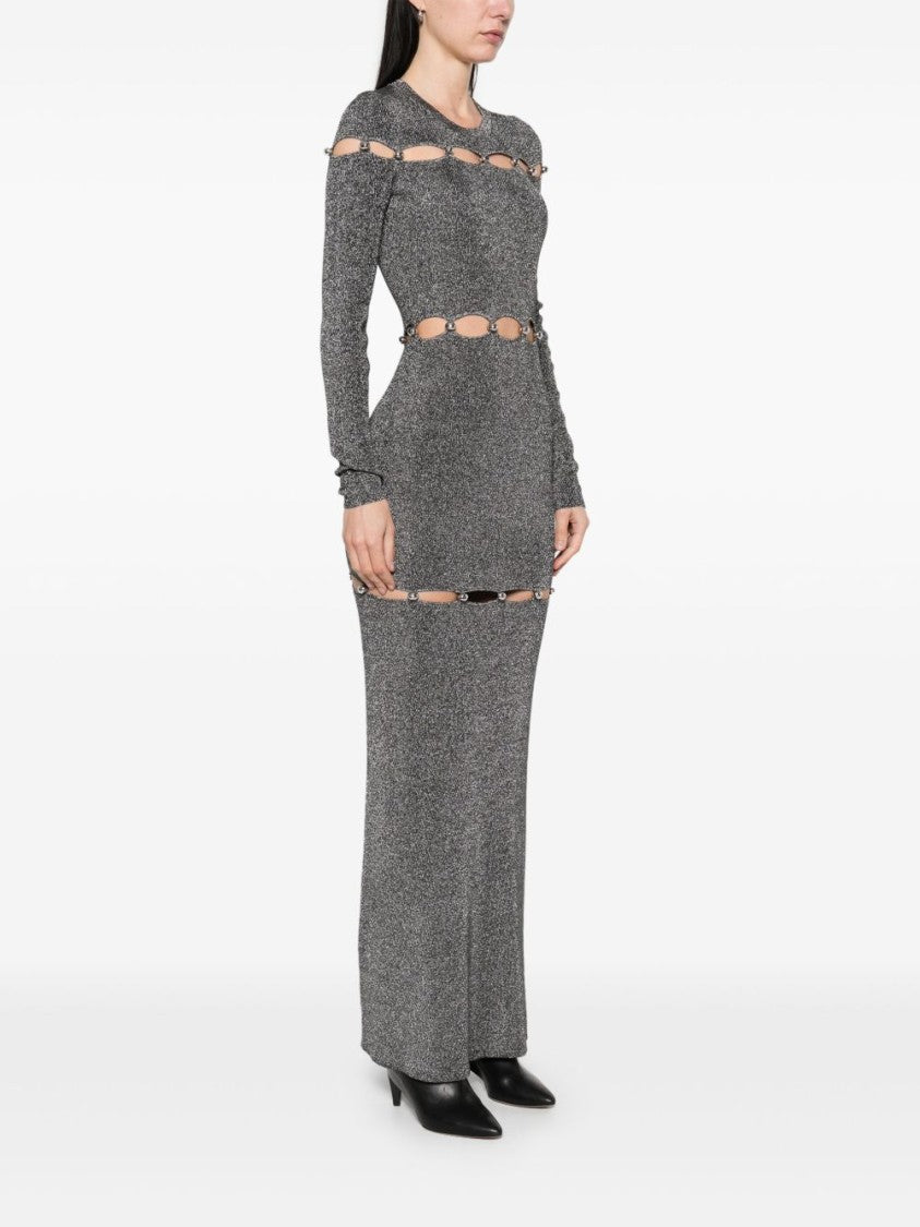 Isabel Marant Floor-Length Fitted Evening Dress With Metallic Accents
