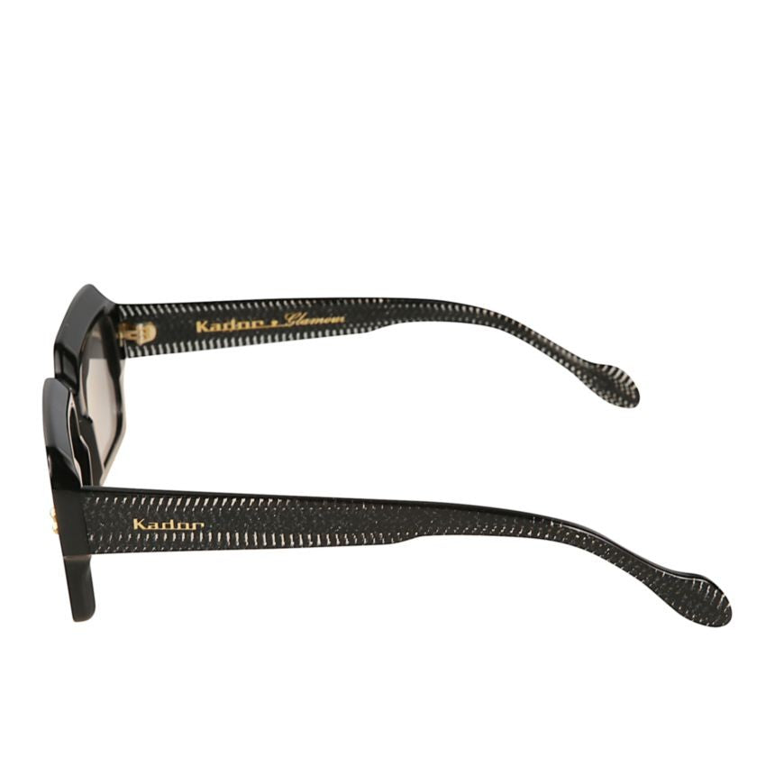 Kador Evy Glamour Rectangular Sunglasses With Textured Black Frame