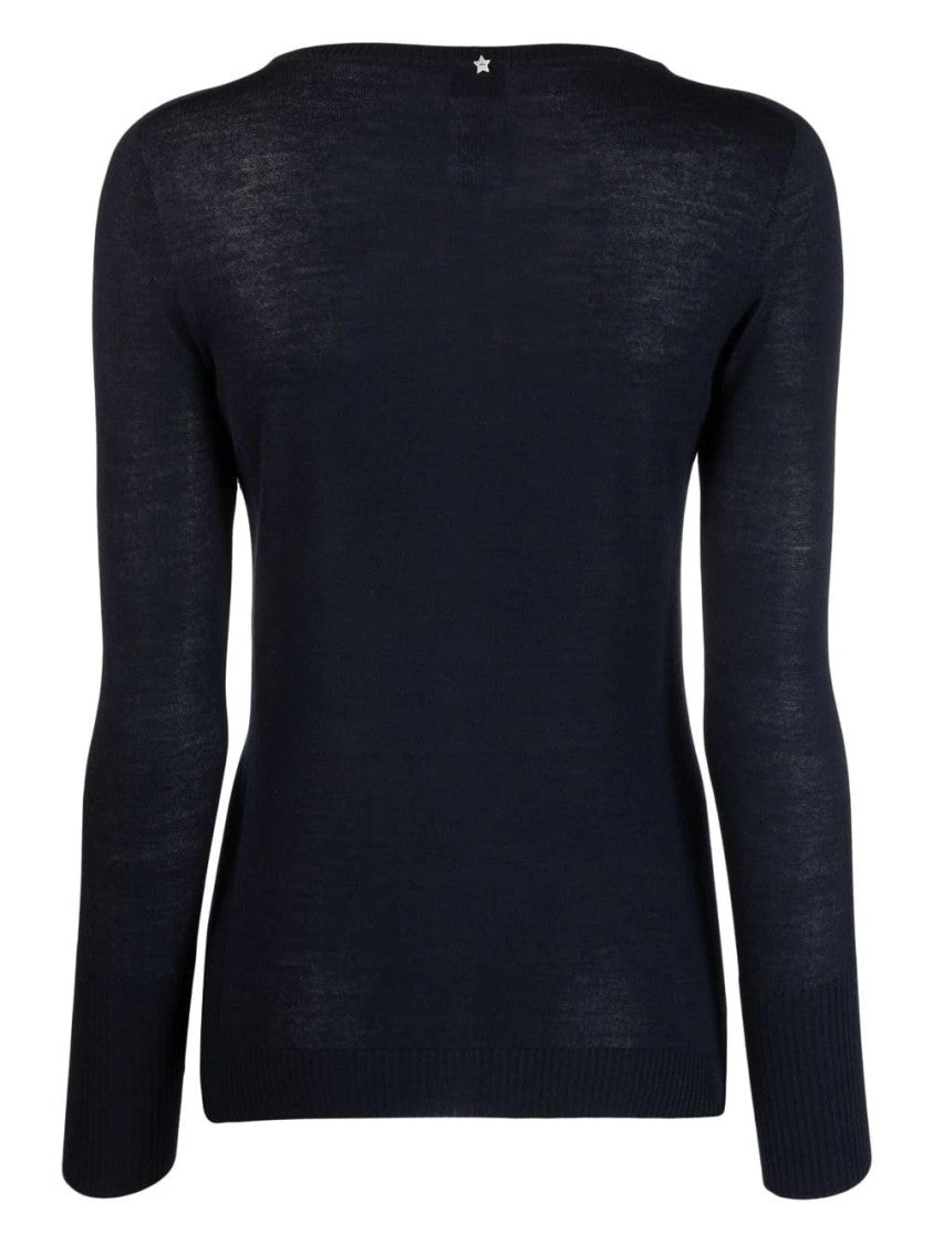 Lorena Antoniazzi Fitted Cashmere Knit Sweater With Boat Neckline