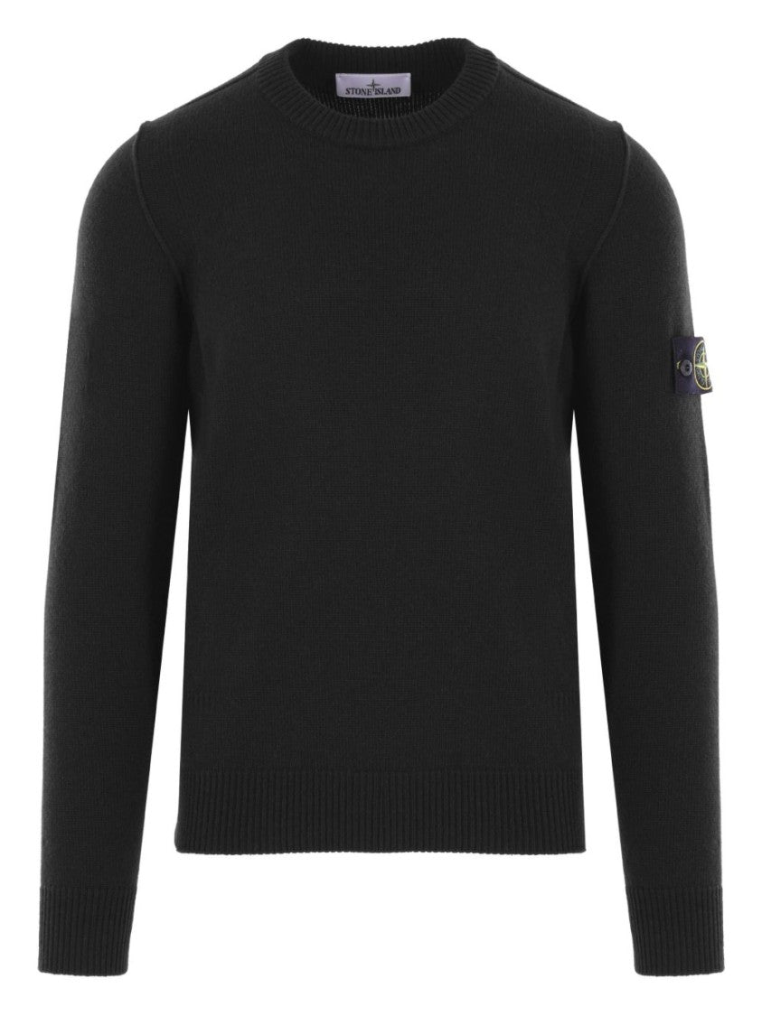 Stone Island Classic Crewneck Black Sweater With Modern Fit
