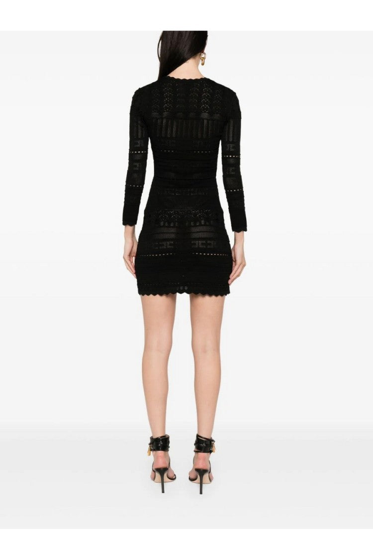 Elisabetta Franchi Mini Dress With Deep V-Neckline