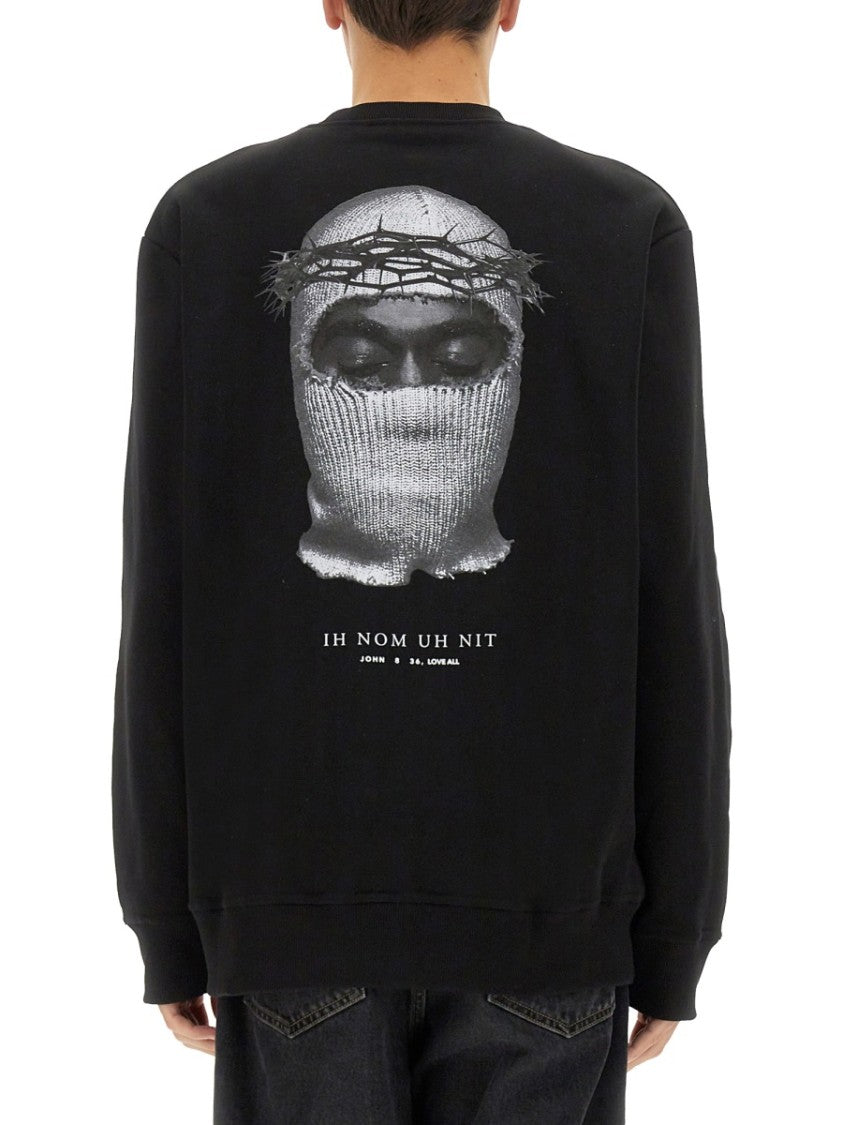 Ih Nom Uh Nit Crown Mask Print Sweatshirt