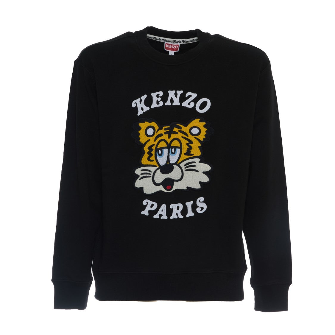 Kenzo Relaxed Fit Black Sweatshirt With Playful Tiger Graphic