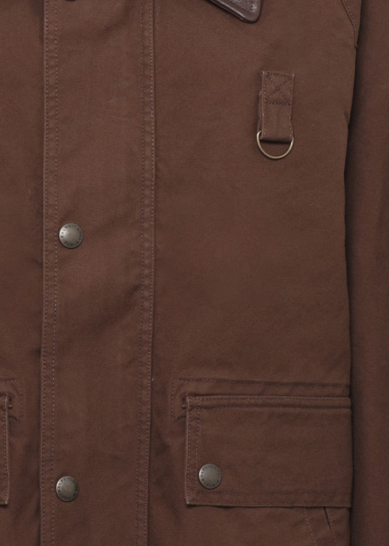 Polo Ralph Lauren Brown Leather Collar Cotton Jacket