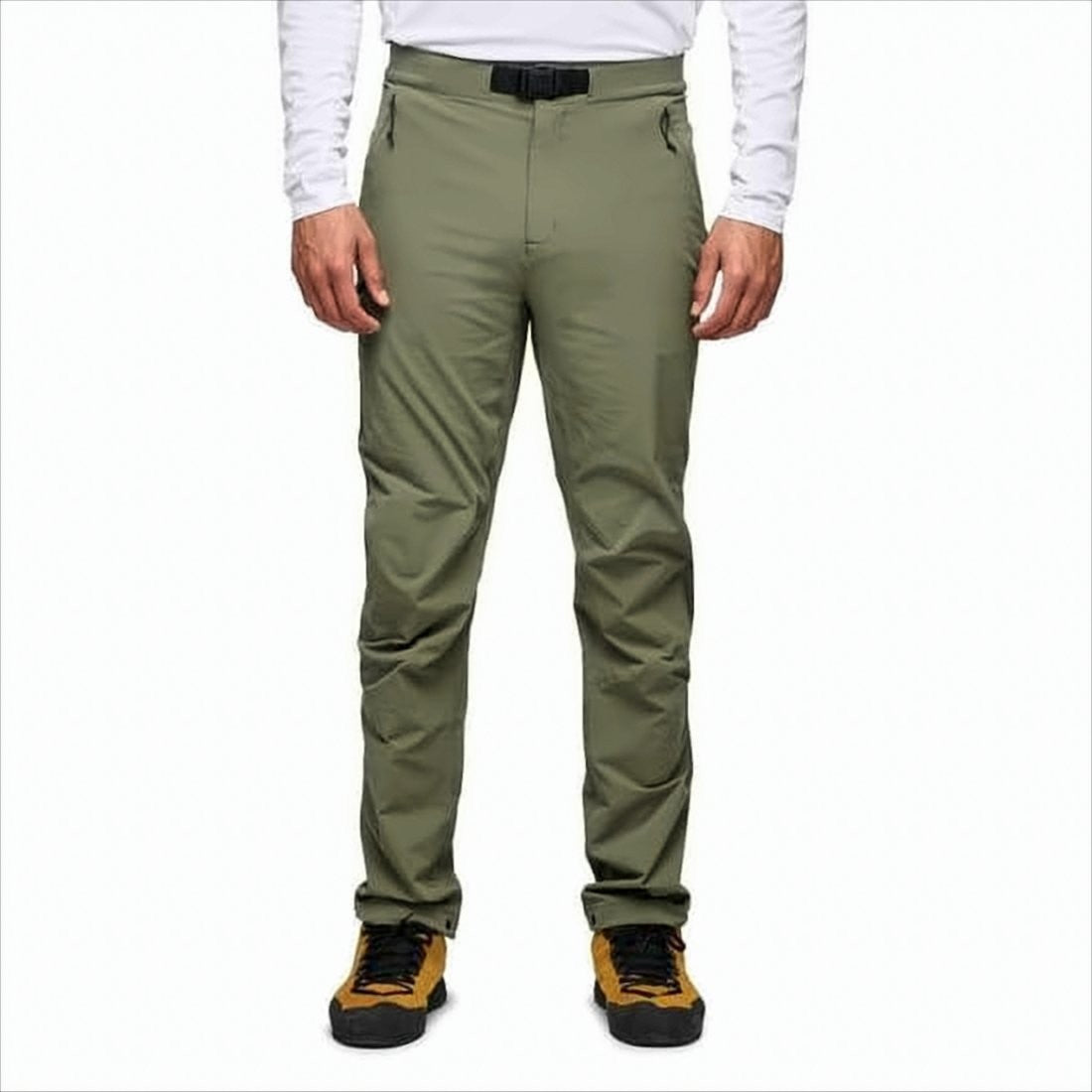 Black Diamond Straight-Fit Pants With Built-In Adjustable Belt