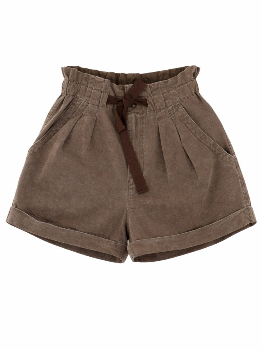 Isabel Marant Étoile Nirma Cotton Linen Pleated Shorts