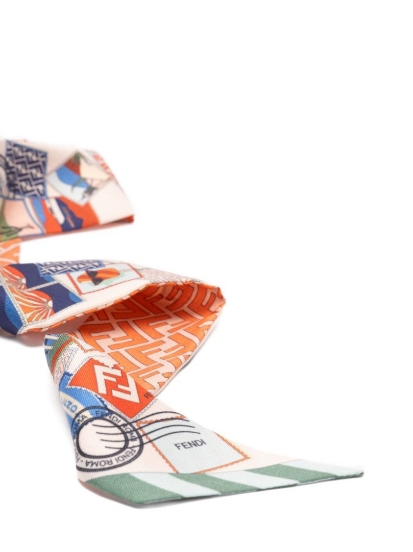 Fendi Multicolor Long Dual-Sided Geometric Scarf