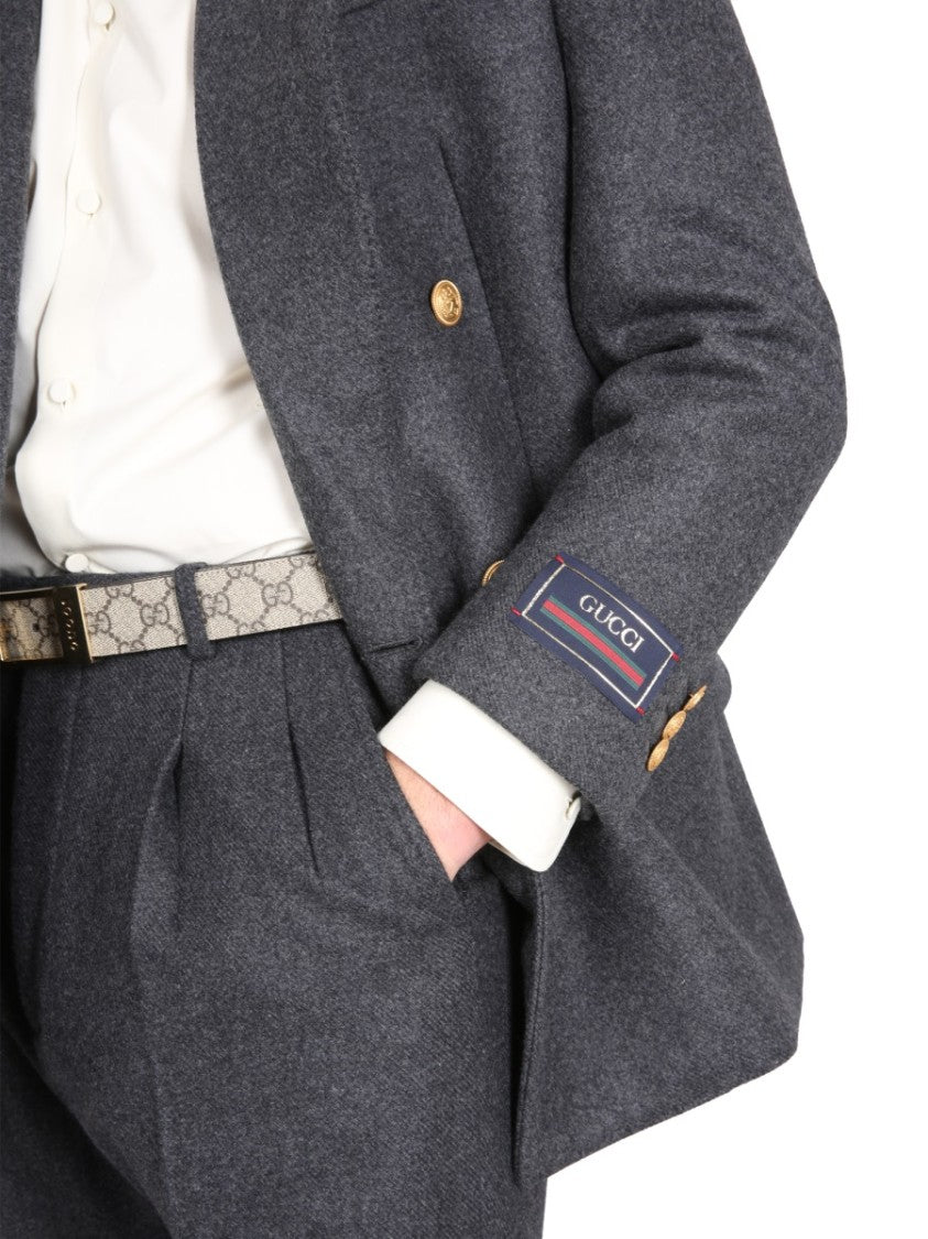 Gucci Double-Coat Jacket With Lance Lapels In Cashmere-Wool Blend