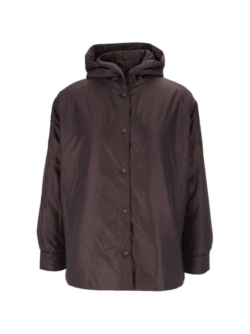 Aspesi Brown Boxy Pleated-Back Three-Quarter Sleeve Jacket