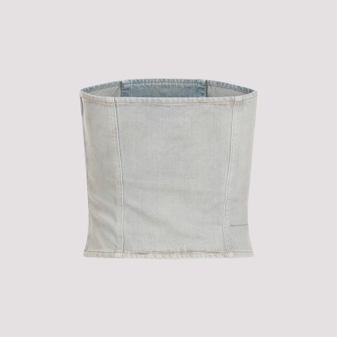 Diesel Cropped Strapless Denim Top Oval Logo