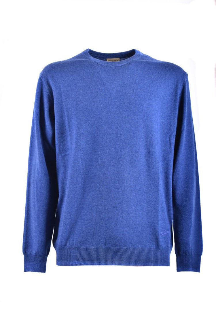 Woolrich Sky Blue Wool Classic Crew Neck Knitwear