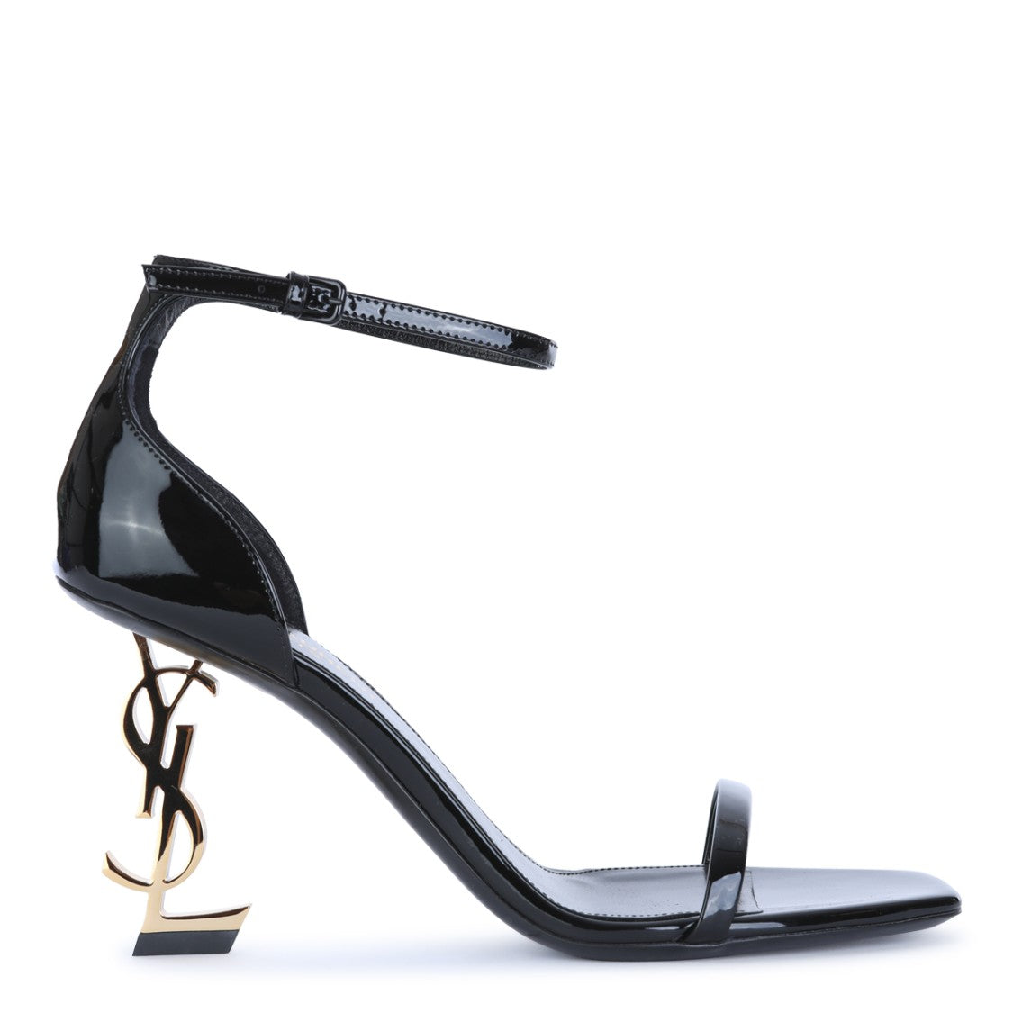 Saint Laurent Black Opyum Patent Leather Sandals