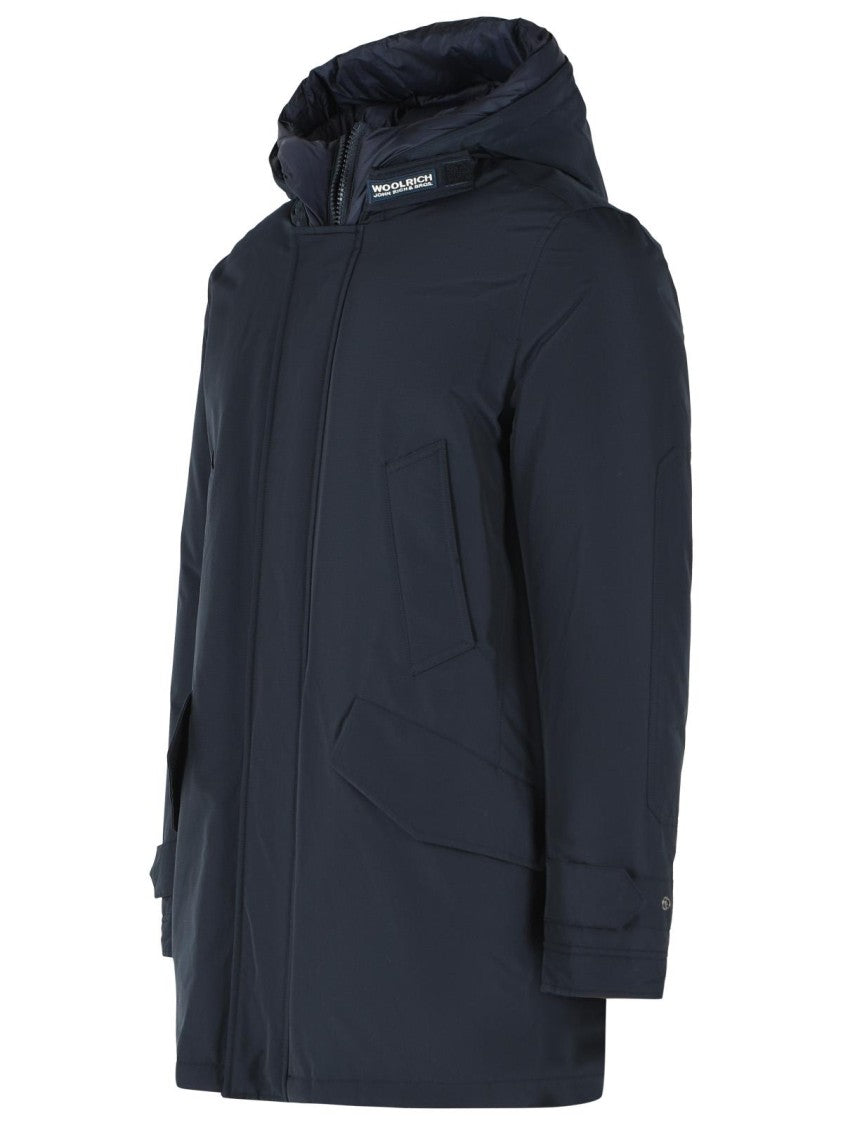 Woolrich John Rich & Bros 'Polar High Collar' Blue Cotton Blend Parka