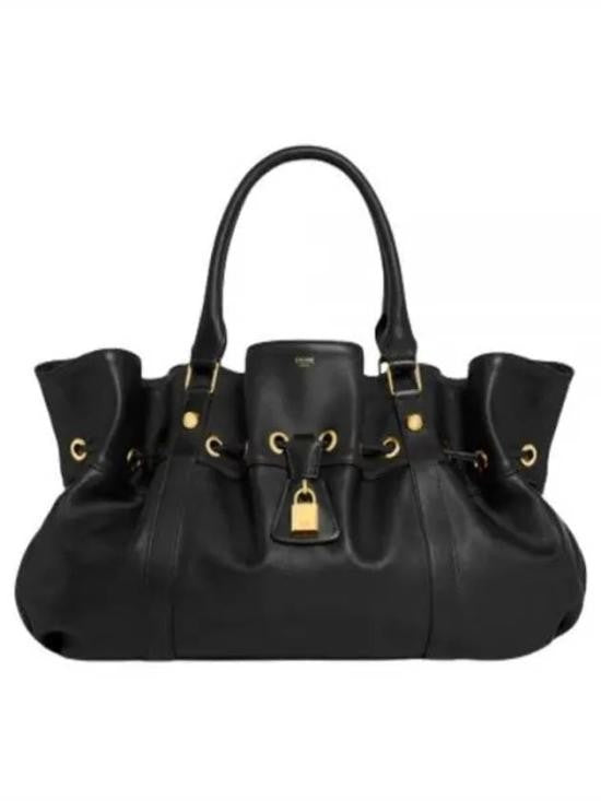 Celine Gathered Design Shoulder Bag With Gold-Tone Hardware