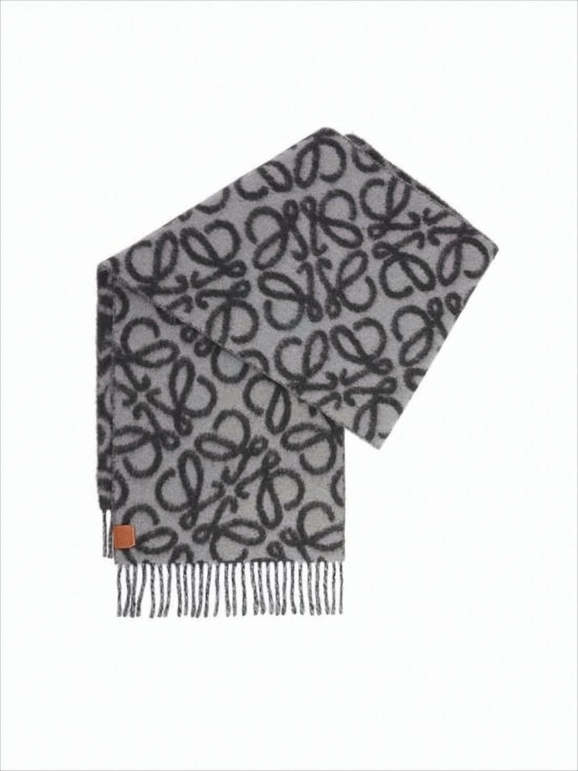Loewe Abstract Patterned Alpaca And Wool Scarf
