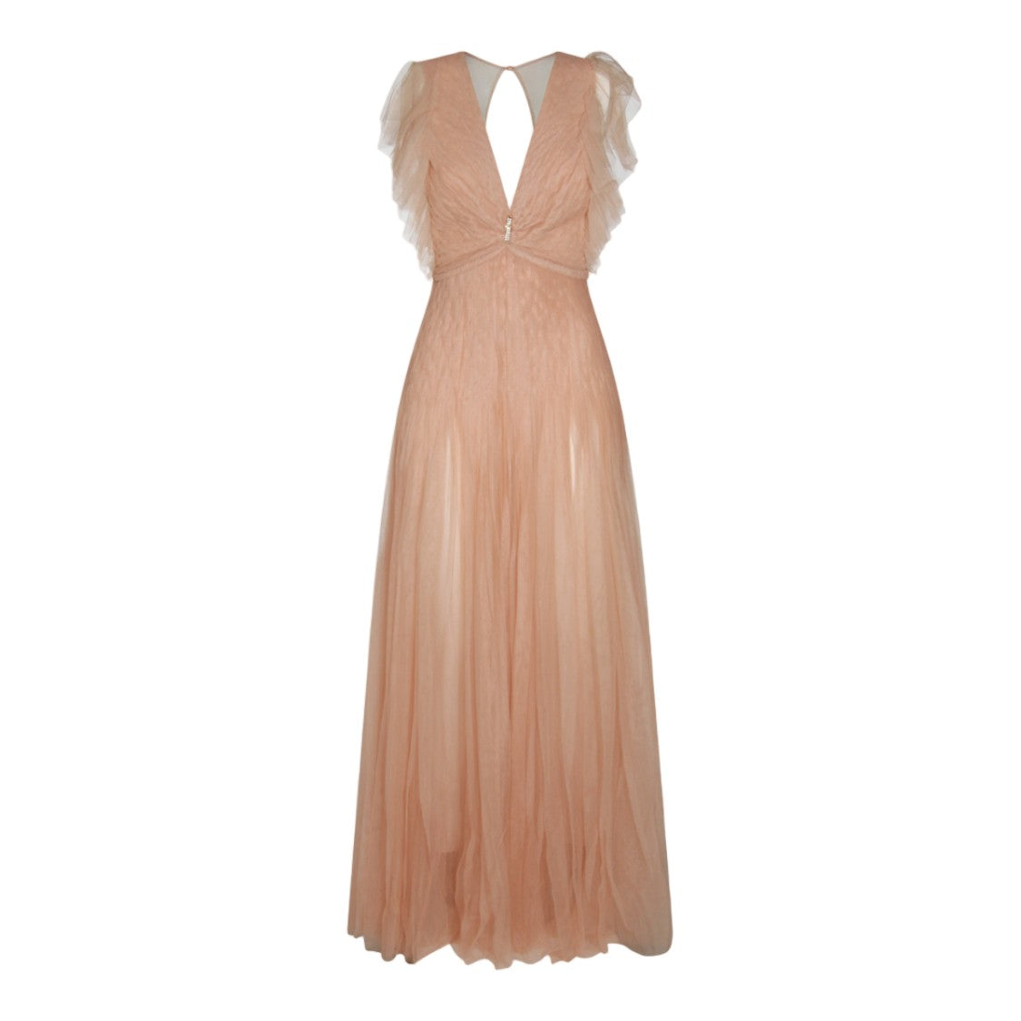 Elisabetta Franchi Floor-Length Dress With Deep V-Neckline