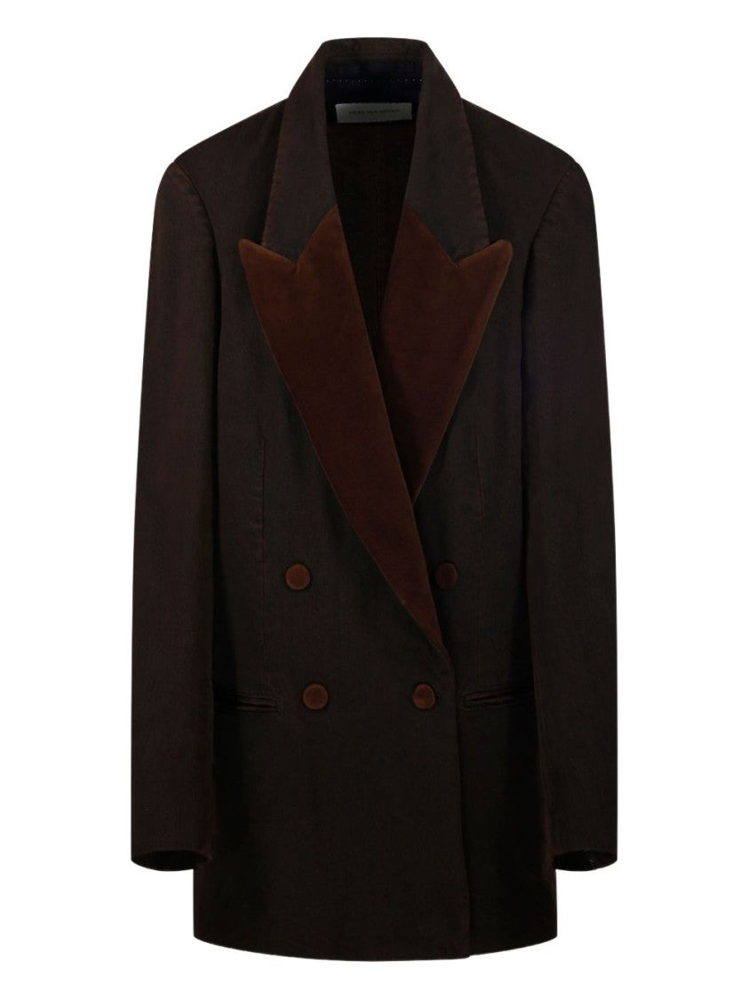 Dries Van Noten Double-Breasted Jacket With Contrasting Textures