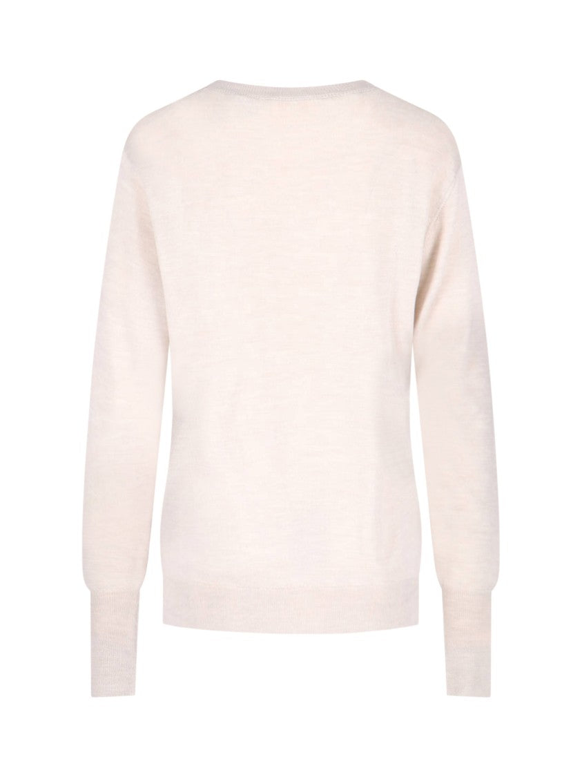 Ma'ry'ya Beige Virgin Wool And Cashmere Knit Sweater
