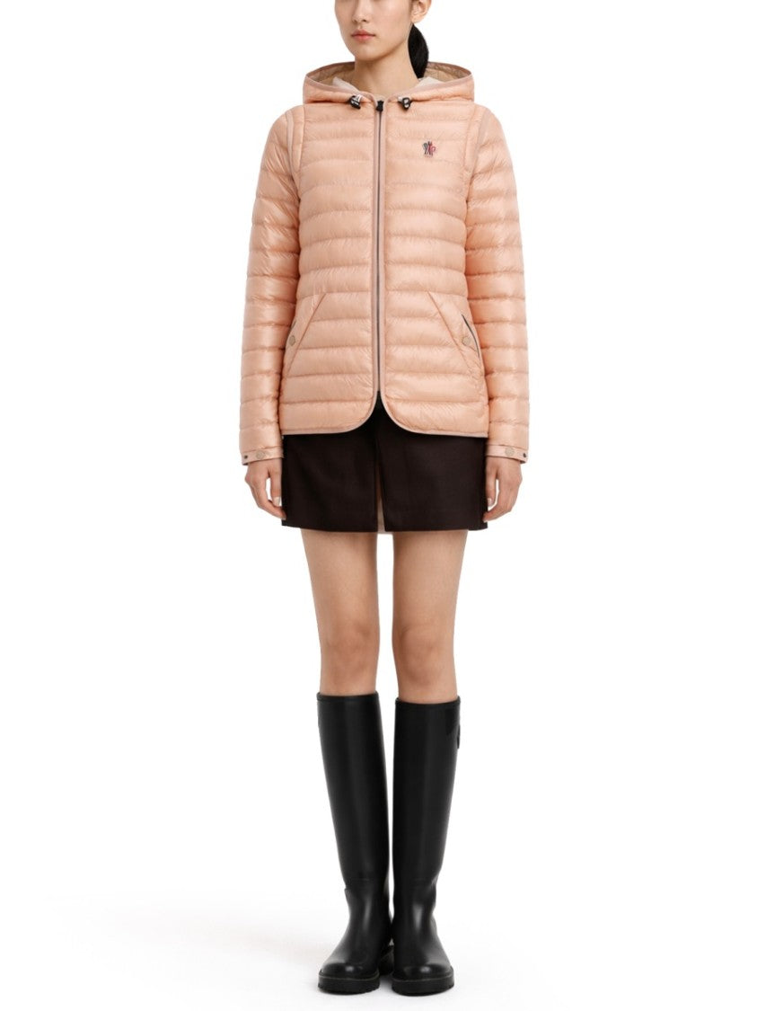 Moncler Grenoble Quilted Lightweight Jacket With Adjustable Hood And Embroidered Logo