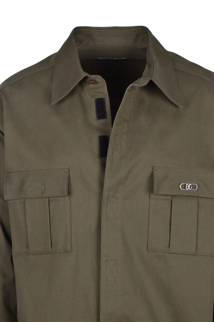 Dolce & Gabbana Stretch Cotton Military Shirt - Green