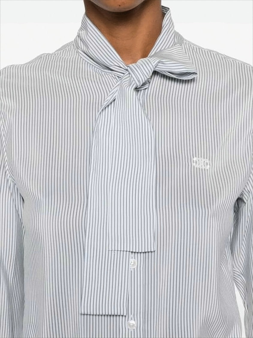 Celine Silk Blouse With Vertical Pinstripe