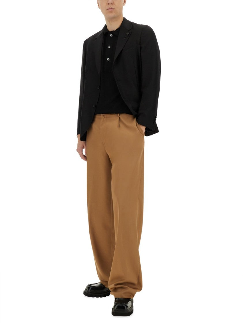 Lardini Classic Black Organic Cotton Polo Shirt