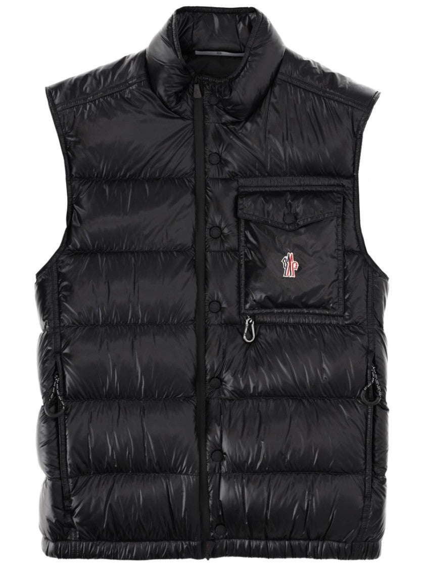 Moncler Grenoble Sleeveless Padded Jacket With Glossy Finish And Logo