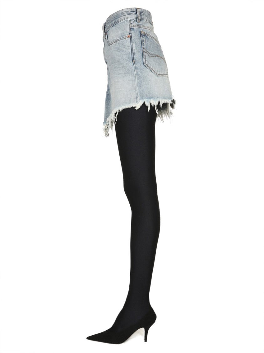 Balenciaga Fitted Mini Skirt With Belt Loops In Cotton