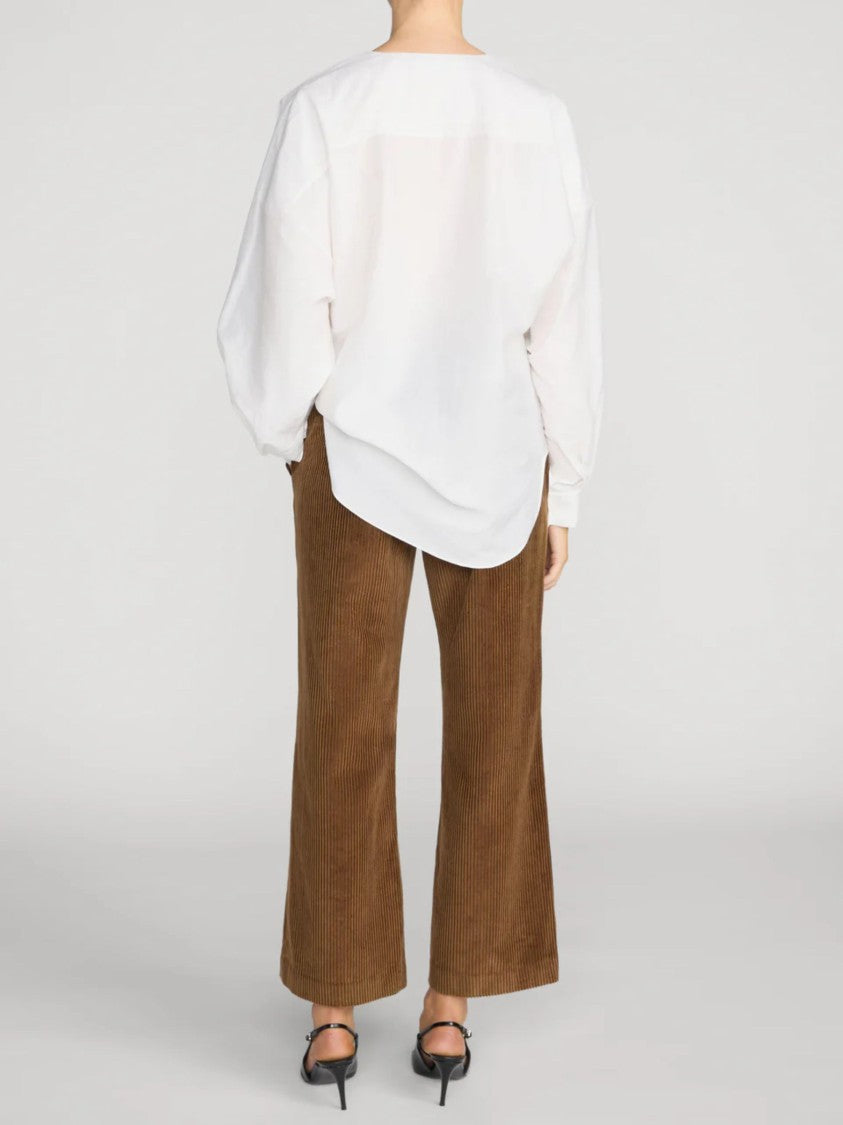 Frame Brown The Corduroy Swing High-Waist Corduroy Wide-Leg Pants