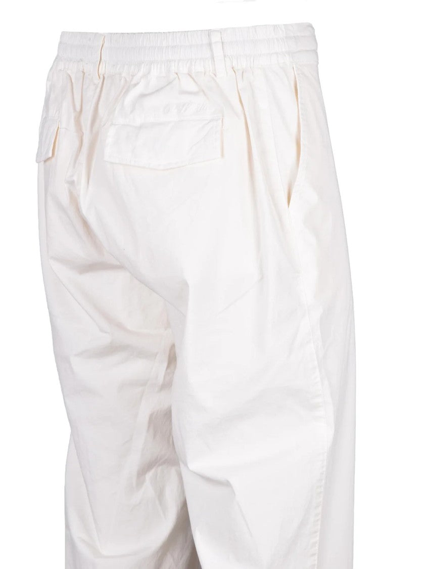 Mc2 Saint Barth White Stretch Cotton Trousers